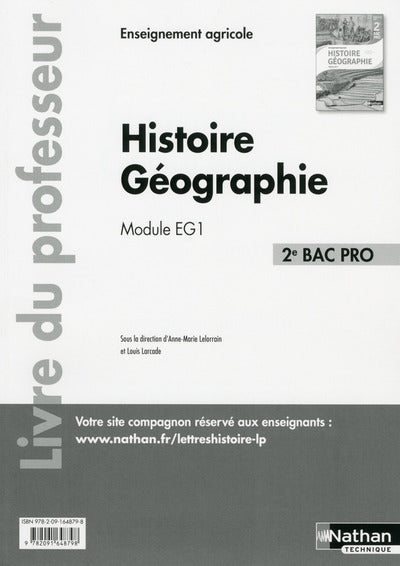 Histoire Géographie - Module EG1 - 2ème BAC PRO Agricole - Professeur 2017
