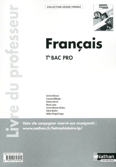 Français - Terminale Bac Pro - Livre du professeur