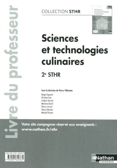 Sciences et technologies culinaires