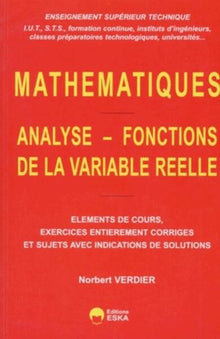 Analyse, fonctions de la variable réelle