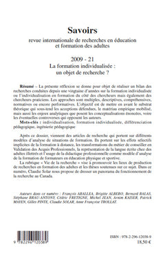 La formation individualisée: un objet de recherche ?