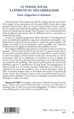 Le travail social à l'épreuve du néo-libéralisme