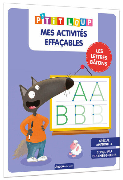 Mes activites effacables P'tit Loup - Lettres batons