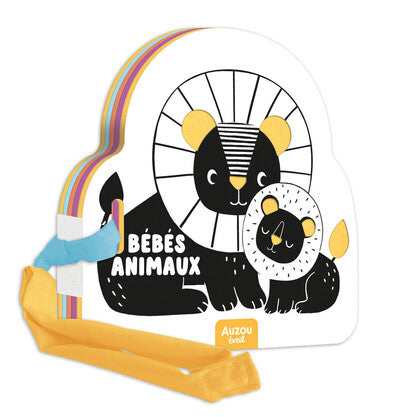 Mon premier livre poussette en noir et blanc - Bébés animaux