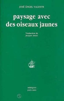 Paysage avec des oiseaux jaunes