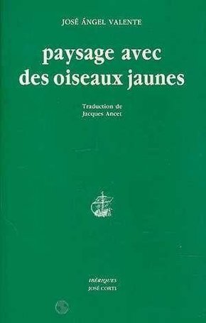 Paysage avec des oiseaux jaunes