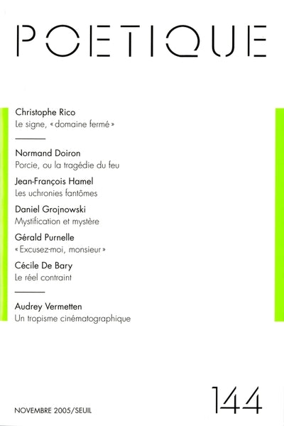 Poétique, n° 144