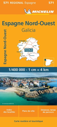 Carte régionale Espagne Nord-Ouest, Galicia
