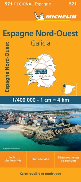 Carte régionale Espagne Nord-Ouest, Galicia