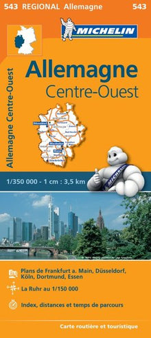 Carte régionale Allemagne Centre-Ouest
