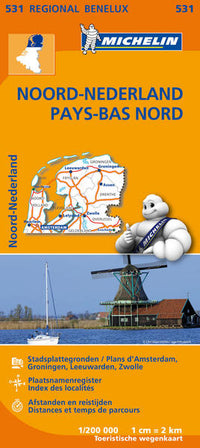 Carte régionale Noord-Nederland / Pays-Bas Nord