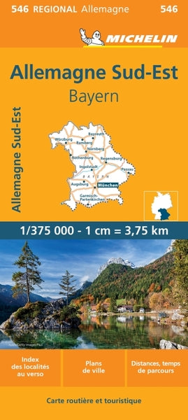 Carte régionale Allemagne Sud-Est, Bavière
