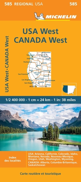 Carte régionale Western USA, Western Canada
