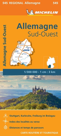 Carte régionale Allemagne Sud-Ouest