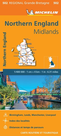 Carte régionale Northern England, Midlands