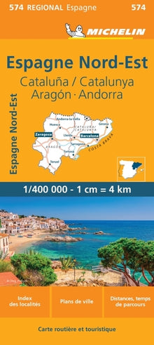 Carte Régionale Espagne Nord-Est : Cataluña / Catalunya,  Aragon,  Andorra
