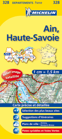 Carte départements Ain, Haute-Savoie