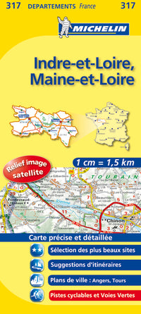 Carte départements Indre-et-Loire, Maine-et-Loire