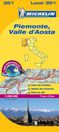Carte départementale Piémont, Val d'Aoste