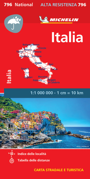 Carte nationale Italie indéchirable