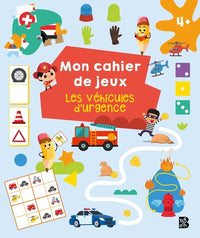 Mon cahier de jeux - Les véhicules d'urgence