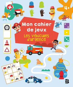 Mon cahier de jeux - Les véhicules d'urgence