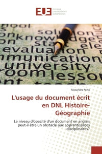 L'usage du document ecrit en DNL Histoire-Geographie