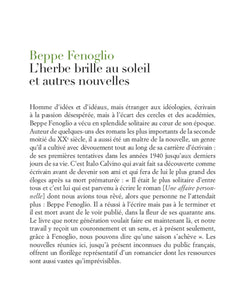 L'herbe brille au soleil et autres nouvelles