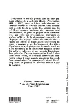 Etudes sur l'impact culturel du Nouveau Monde III