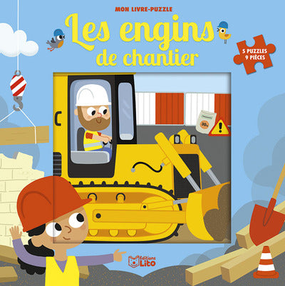 Mon livre puzzle 9 pièces: Les engins de chantier