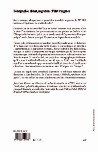 Démographie, climat, migrations : l'état d'urgence