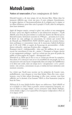 Matoub Lounès, notes et souvenirs d'un compagnon de lutte