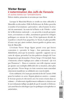 L’extermination des juifs de Varsovie: et autres textes sur l’antisémitisme