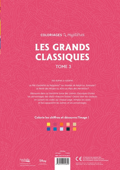 Coloriages mystères Disney - Les Grands classiques Tome 3
