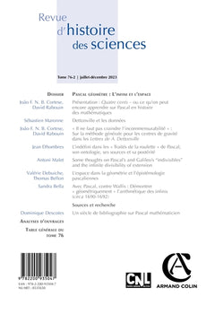 Revue d'histoire des sciences 2/2023