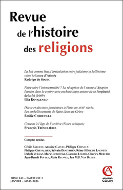 Revue de l'histoire des religions - Nº1/2026