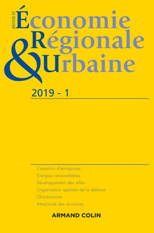 Revue d'économie régionale et urbaine n° 1/2019 Varia