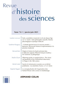 Revue d'histoire des sciences 1/2021 Varia