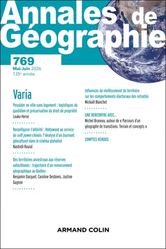 Annales de géographie - N°769 3/2026