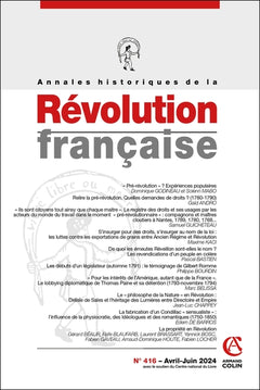 Annales historiques de la Révolution française Nº416 2/2024