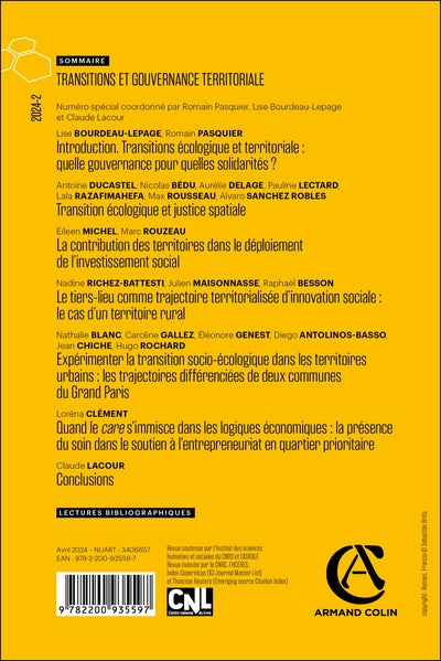 Revue d'économie régionale et urbaine Nº2/2024