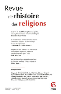 Revue de l'histoire des religions - Nº1/2022 Varia
