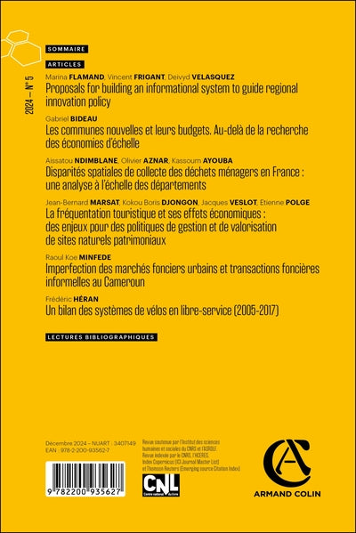 Revue d'économie régionale et urbaine Nº5/2024