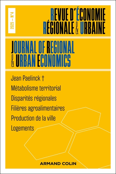 Revue d'économie régionale et urbaine Nº4/2025