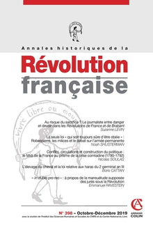 Annales historiques de la Révolution française Nº398 4/2019 Varia