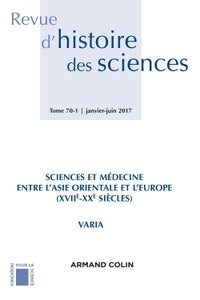 Revue d'histoire des sciences (1/2017)