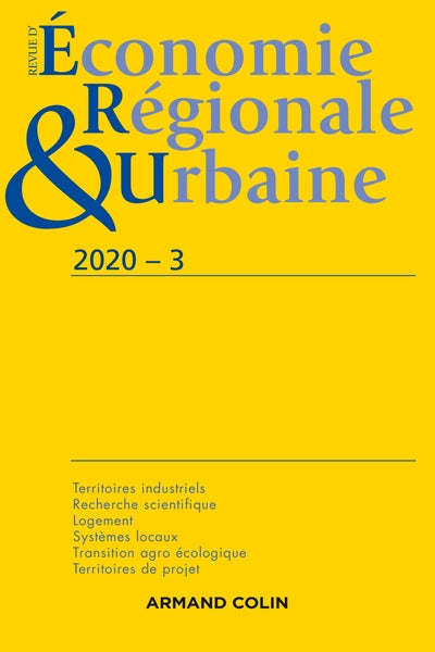 Revue d'économie régionale et urbaine Nº3/2020 Varia