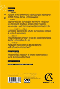 Revue d'économie régionale et urbaine Nº5/2025