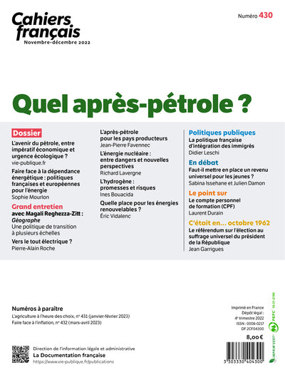 Quel après-pétrole ?