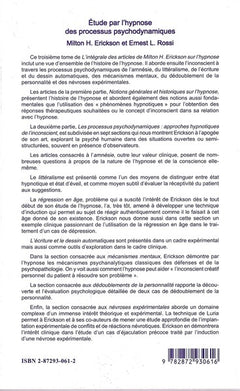 Etude par l'hypnose des processus psychodynamiques Tome 3 - L'intégrale des articles de Milton H. Erickson sur l'Hypnose